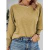 imageDokotoo Womens Tops Long Sleeve Tops Shirts 2025 Spring Trendy Business Work Loose Basic TShirtsBeige