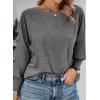imageDokotoo Womens Tops Long Sleeve Tops Shirts 2025 Spring Trendy Business Work Loose Basic TShirtsMedium Grey