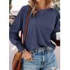 imageDokotoo Womens Tops Long Sleeve Tops Shirts 2025 Spring Trendy Business Work Loose Basic TShirtsNavy Blue