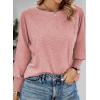 imageDokotoo Womens Tops Long Sleeve Tops Shirts 2025 Spring Trendy Business Work Loose Basic TShirtsPink