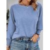 imageDokotoo Womens Tops Long Sleeve Tops Shirts 2025 Spring Trendy Business Work Loose Basic TShirtsSky Blue