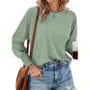 imageDokotoo Womens Tops Long Sleeve Tops Shirts 2025 Spring Trendy Business Work Loose Basic TShirtsSky Blue