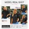 imageDokotoo Womens Blouses Half Sleeve Shirred Tops Crewneck Lace Textured Flowy Casual ShirtsBlack
