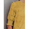 imageDokotoo Womens Blouses Half Sleeve Shirred Tops Crewneck Lace Textured Flowy Casual ShirtsYellow