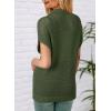 imageDokotoo Womens Tops 2025 Summer Spring Casual V Neck Short Sleeve Sweater Crochet Tops Casual Dressy BlousesGreen