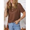 imageDokotoo Womens Summer Tops Dressy Casual Crewneck Short Sleeve Shirts Solid Hollow Out Knit Loose Sweater BlousesCoffee