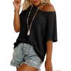 imageDokotoo Womens Summer Scoop Neck Short Sleeve Sweaters Crochet Hollow Out Knit Tops Pullover Shirts Beach Cover UpBlack