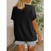 imageDokotoo Womens Summer Scoop Neck Short Sleeve Sweaters Crochet Hollow Out Knit Tops Pullover Shirts Beach Cover UpBlack