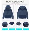 imageDokotoo Waffle Knit Hoodies for Womens Zip Up Jackets 2025 Drawstring Fall Casual JacketsNo Pocketsblue