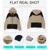 imageDokotoo Waffle Knit Hoodies for Womens Zip Up Jackets 2025 Drawstring Fall Casual JacketsNo Pocketskhaki