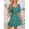 imageDokotoo Womens Dresses 2025 Summer Fall Deep V Neck Elegant Bow tie Mini Dress SXLZ Green