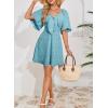 imageDokotoo Womens Dresses 2025 Summer Fall Deep V Neck Elegant Bow tie Mini Dress SXLZ Sky Blue
