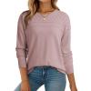 imageDokotoo Womens Casual 2025 Wool Hollow Out Fall Winter Sweaters Trendy Lightweight Crochet Pullover TopsSepia Rose