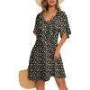 imageDokotoo Womens Dresses 2025 Summer Fall Deep V Neck Elegant Bow tie Mini Dress SXLZ Black