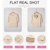 imageDokotoo Blouses for Women Dressy Casual Crewneck 34 Length Sleeve Womens Tops Loose Business Work ShirtsApricot