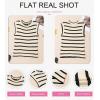imageDokotoo Tank Top for Women 2025 Striped Casual Crewneck Sleeveless Lightweight Sweater Vest Knit Summer ClothesBlack Stripe