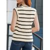 imageDokotoo Tank Top for Women 2025 Striped Casual Crewneck Sleeveless Lightweight Sweater Vest Knit Summer ClothesBlack Stripe