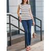 imageDokotoo Tank Top for Women 2025 Striped Casual Crewneck Sleeveless Lightweight Sweater Vest Knit Summer ClothesBlue Stripe