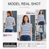 imageDokotoo Tank Top for Women 2025 Striped Casual Crewneck Sleeveless Lightweight Sweater Vest Knit Summer ClothesNavy Stripe