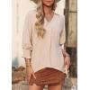 imageDokotoo Women Blouses Dressy Casual V Neck 34 Length Sleeve Womens Tops Business Work Blouses Office ShirtsApricot