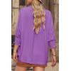 imageDokotoo Women Blouses Dressy Casual V Neck 34 Length Sleeve Womens Tops Business Work Blouses Office ShirtsPurple