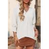 imageDokotoo Women Blouses Dressy Casual V Neck 34 Length Sleeve Womens Tops Business Work Blouses Office ShirtsWhite