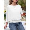 imageDokotoo Womens Blouses Dressy Casual Boat Neck Flowy Chiffon Blouses Poncho Batwing TopsWhite