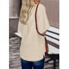 imageDokotoo Womens Dressy Casual V Neck Short Sleeve Button Down Shirts Relaxed Work Business Loose Blouses TopsBeige