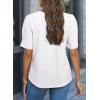 imageDokotoo Womens Summer Casual Hollow Out Lace Trendy Shirts Blouses Short Sleeve Crewneck Loose Fit Tunic TopsWhite