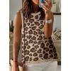 imageDokotoo Womens Summer Tops 2025 Casual Striped Color Block High Neck Tank Top Loose Knit High Low Sleeveless Shirts BlousesLeopard Khaki