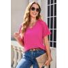 imageDokotoo Womens Summer Tops 2026 Short Sleeve Shirts Business Casual Tops Fashion Casual BlousesRose Red