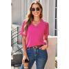 imageDokotoo Womens Summer Tops 2026 Short Sleeve Shirts Business Casual Tops Fashion Casual BlousesRose Red