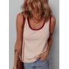 imageDokotoo Womens Tank Tops 2025 Crewneck Ribbed Colorblock Casual Summer Tops Basic Sleeveless ShirtsApricot