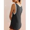 imageDokotoo Womens Tank Tops 2025 Crewneck Ribbed Colorblock Casual Summer Tops Basic Sleeveless ShirtsBlack