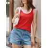 imageDokotoo Womens Tank Tops 2025 Crewneck Ribbed Colorblock Casual Summer Tops Basic Sleeveless ShirtsRed