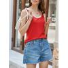 imageDokotoo Womens Tank Tops 2025 Crewneck Ribbed Colorblock Casual Summer Tops Basic Sleeveless ShirtsRed
