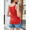 imageDokotoo Womens Tank Tops 2025 Crewneck Ribbed Colorblock Casual Summer Tops Basic Sleeveless ShirtsRed