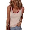 imageDokotoo Womens Tank Tops 2025 Crewneck Ribbed Colorblock Casual Summer Tops Basic Sleeveless ShirtsApricot