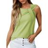 imageDokotoo Womens Tank Tops Summer Sleeveless Twist Knot Top Cotton Blouse Basic Tees ShirtsGreen