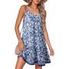 imageDokotoo Summer Dresses for Women 2025 Spaghetti Strap Sexy Deep V Neck Dress Smocked Ruffle Flowy Boho DressesSky Blue