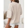 imageDokotoo Womens Summer Tops Oversized Tshirts for Women Striped Color Block Short Sleeve T Shirts Crewneck Casual Tee BlousesApricot