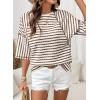 imageDokotoo Womens Summer Tops Oversized Tshirts for Women Striped Color Block Short Sleeve T Shirts Crewneck Casual Tee BlousesBrown
