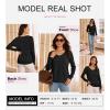 imageDokotoo Womens Sweaters Dressy Casual Long Sleeve V Neck Lightweight Ribbed Knit Wool Pullover Jumper TopBlack
