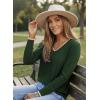 imageDokotoo Womens Sweaters Dressy Casual Long Sleeve V Neck Lightweight Ribbed Knit Wool Pullover Jumper TopGreen