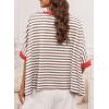 imageDokotoo Summer Shirts 2025 Womens Solid T Shirts for Women Loose Oversized Tops Basic TeeBrown Stripe