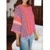 imageDokotoo Womens 2025 Fall Casual Crewneck 34 Sleeve Striped Lightweight Knit Trendy Boho Tops Pullover SweatersB Rose 2