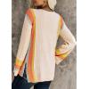 imageDokotoo Womens 2025 Fall Casual Crewneck 34 Sleeve Striped Lightweight Knit Trendy Boho Tops Pullover SweatersC Apricot