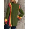 imageDokotoo Womens 2025 Fall Casual Crewneck 34 Sleeve Striped Lightweight Knit Trendy Boho Tops Pullover SweatersC Green
