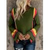 imageDokotoo Womens 2025 Fall Casual Crewneck 34 Sleeve Striped Lightweight Knit Trendy Boho Tops Pullover SweatersC Green