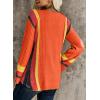 imageDokotoo Womens 2025 Fall Casual Crewneck 34 Sleeve Striped Lightweight Knit Trendy Boho Tops Pullover SweatersC Orange